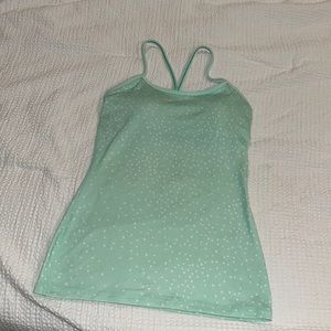 Lulu Lemon green polka dot racer back tank
